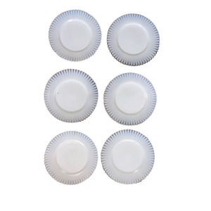 Macbeth Evans Monax 6 Lunch plates Depression Glass, Gold Trim USA